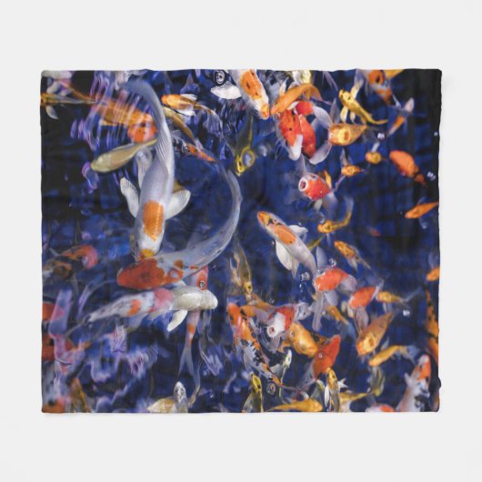 COUVERTURE POLAIRE POISSON KOI EN FLEURS (Devant (Horizontal))