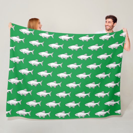 Couverture Polaire Poisson mignon de Minnow vert (En situation)