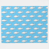 Couverture Polaire Poisson Motif de Minnow bleu (Devant (Horizontal))