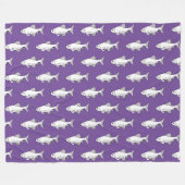 Couverture Polaire Poisson Motif pourpre (Devant (Horizontal))