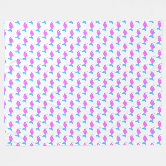 Couverture Polaire Poisson rose (Devant (Horizontal))