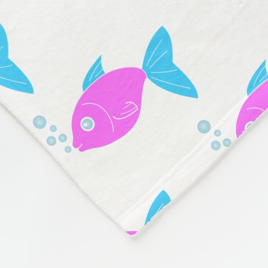 Couverture Polaire Poisson rose (Coin)