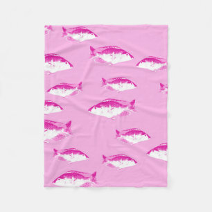 Couverture Polaire Poisson rose