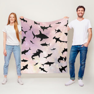 Couverture Polaire Poisson rose sur galaxie dégradée Espace