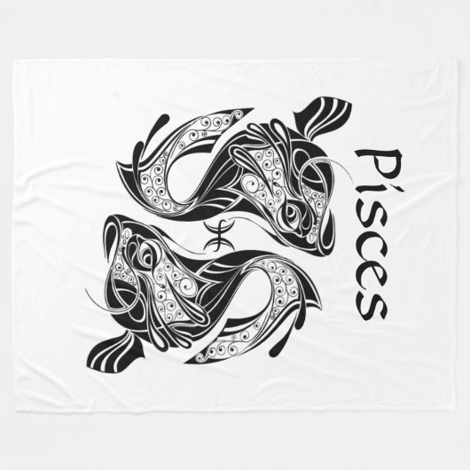 Couverture Polaire Poisson Symbole et signe Zodiac Poisson (Devant (Horizontal))