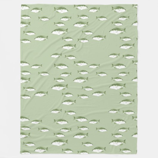 Couverture Polaire Poisson vert olive (Devant)
