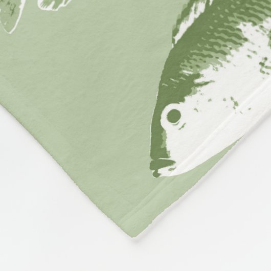 Couverture Polaire Poisson vert olive (Coin)