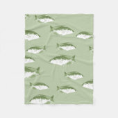 Couverture Polaire Poisson vert olive (Devant)