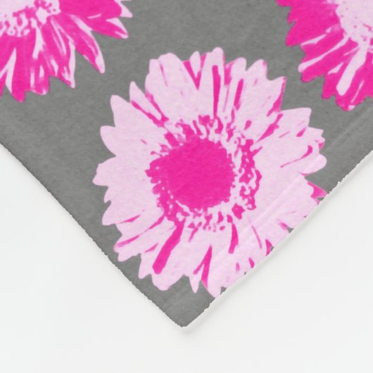 Couverture Polaire Poissons - Fuchsia rose et gris (Coin)
