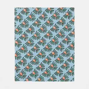 Couverture Polaire Poissons jumeaux verts et oranges d'aileron