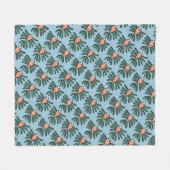 Couverture Polaire Poissons jumeaux verts et oranges d'aileron (Devant (Horizontal))