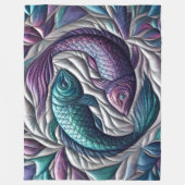 Couverture Polaire Poissons Plats Plats Violet Bleu gris (Devant)