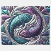 Couverture Polaire Poissons Plats Plats Violet Bleu gris (Devant (Horizontal))