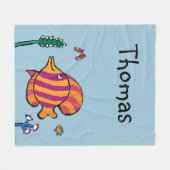 Couverture Polaire Poissons tropicaux oranges et pourpres avec des (Devant (Horizontal))