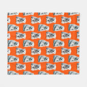 Couverture Polaire Polar Bear Pattern Design On Orange  (Devant (Horizontal))