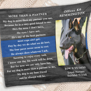 Couverture Polaire Police Dog Memorial FallOfficer Police K9 Photo