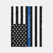 Couverture Polaire Police Mince Ligne Bleue Américain Drapeau Monogra (Devant)