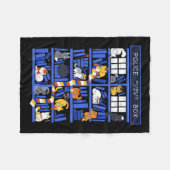 Couverture Polaire Police Public Cat Box Funny Kitten Cat Doctor Libr (Devant (Horizontal))