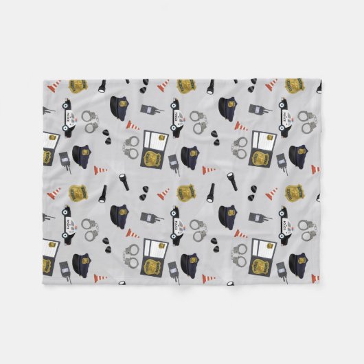 Couverture Polaire Police Themed Policeman Cop Pattern (Devant (Horizontal))