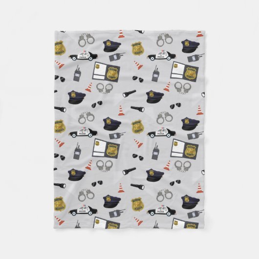 Couverture Polaire Police Themed Policeman Cop Pattern (Devant)