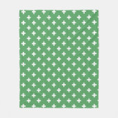 Couverture Polaire Polka blanche croise sur vert (Devant)