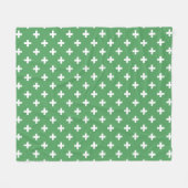 Couverture Polaire Polka blanche croise sur vert (Devant (Horizontal))