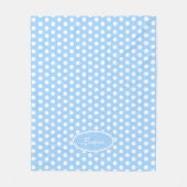 Couverture Polaire Polka bleu point personnalisé plaque de nom couver (Devant)