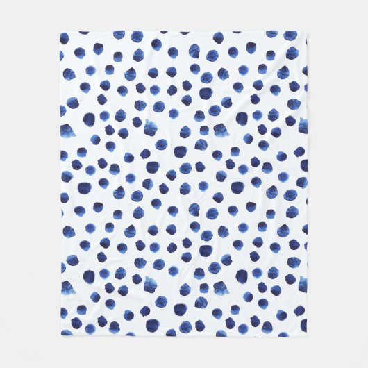 Couverture Polaire Polka Bleue : Aquarelle Point sans joint. (Devant)