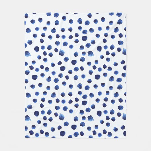 Couverture Polaire Polka Bleue : Aquarelle Point sans joint. (Devant)