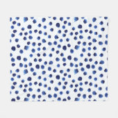 Couverture Polaire Polka Bleue : Aquarelle Point sans joint. (Devant (Horizontal))