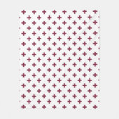 Couverture Polaire Polka de mûre croise sur blanc (Devant)