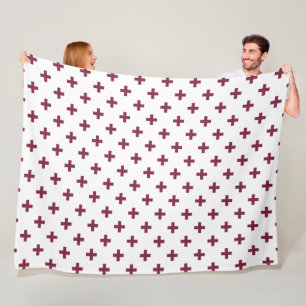 Couverture Polaire Polka de mûre croise sur blanc