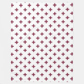 Couverture Polaire Polka de mûre croise sur blanc (Devant)