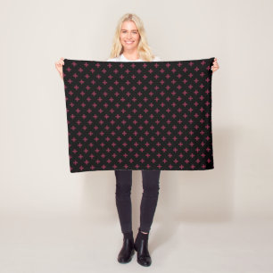 Couverture Polaire Polka de mûre croise sur le noir