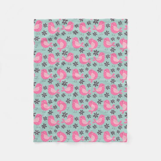 Couverture Polaire Polka Dot Birds and Flowers (Devant)
