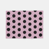 Couverture Polaire Polka Dot Blanche Toison (Rose et Noir) (Devant (Horizontal))