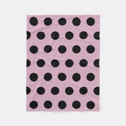 Couverture Polaire Polka Dot Blanche Toison (Rose et Noir) (Devant)