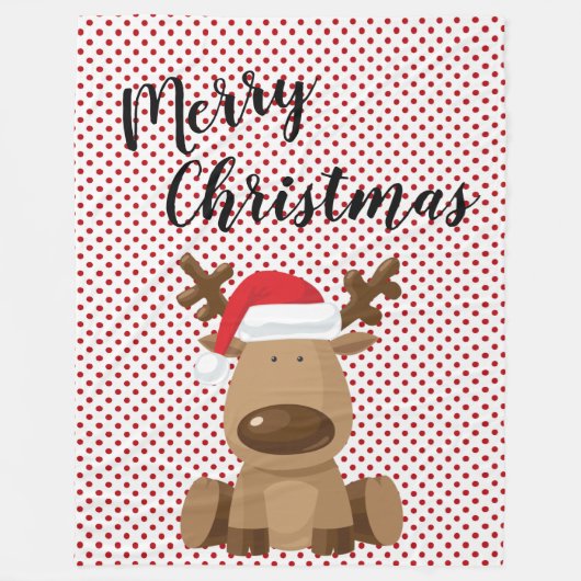 Couverture Polaire Polka Dot Polkadot de la poule de Noël (Devant)