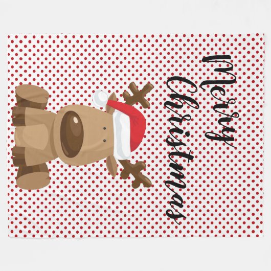 Couverture Polaire Polka Dot Polkadot de la poule de Noël (Devant (Horizontal))