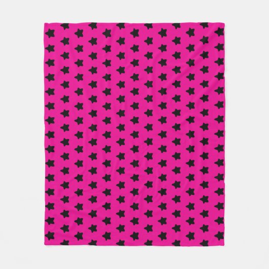 Couverture Polaire Polka dot stars - noir & rose (Devant)