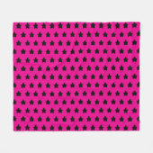 Couverture Polaire Polka dot stars - noir & rose (Devant (Horizontal))