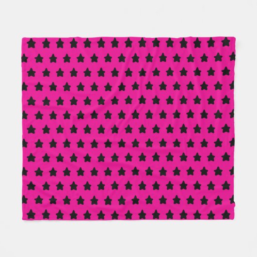 Couverture Polaire Polka dot stars - noir & rose (Devant (Horizontal))