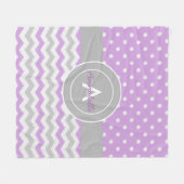 Couverture Polaire Polka Gris Violet Point Chevron (Devant (Horizontal))