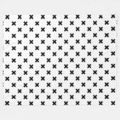 Couverture Polaire Polka noire croise sur blanc (Devant (Horizontal))