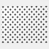 Couverture Polaire Polka noire croise sur blanc (Devant (Horizontal))