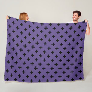 Couverture Polaire Polka noire croise sur ultra violet