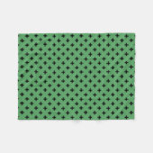 Couverture Polaire Polka noire croise sur vert (Devant (Horizontal))