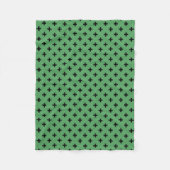 Couverture Polaire Polka noire croise sur vert (Devant)