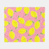 Couverture Polaire Polka rose citron chaotique : Motif d'agrumes (Devant (Horizontal))