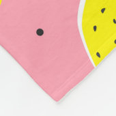 Couverture Polaire Polka rose citron chaotique : Motif d'agrumes (Coin)